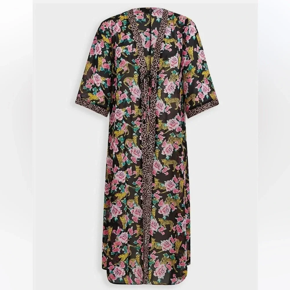 Torrid Leopard Floral Kimono Cover-Up - Picture 3 of 6